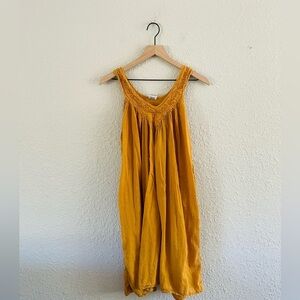 Boho Mini Mustard Yellow Swing Dress